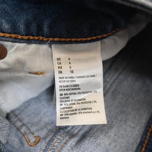 American Eagle Women's 6 Hi-Rise Shortie Denim Jean Shorts - Picture 10 of 10